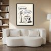 Whimsical Bathroom Humor Poster, Toothbrush And Toilet Paper Comic Print, Funny Sarcastic Wall Art For Powder Room