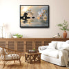 Zen Spa White Orchid Balance Stones Candle Canvas Wall Art, Water Reflection Sunrise Meditation Horizontal Print, Calming Relaxing Bathroom Yoga Room Wall Decor
