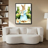 Watercolor Mother Baby Bunny Easter Garden Canvas Wall Art