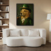 St Patrick's Day Golden Retriever Canvas Print