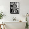 Funny Lion On Toilet Reading Newspaper Canvas Wall Art Cool Bathroom Decor