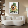 Golden Retriever St Patrick's Welcome Canvas Print