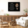 Modern Inspirational Wall Decor, Majestic Lion With Positive Quote I Choose To Be Me, Black Dark Background Motivational Affirmation Horizontal Canvas Artwork For Office & Home