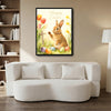 Happy Easter Rabbit Floral Cross Canvas Print