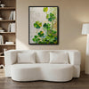 Textured Four Leaf Clover Canvas Wall Art, Impasto Oil Painting Style Lucky Shamrock Print, Neutral Green Vertical Wall Decor for St. Patrick's Day Home Decor