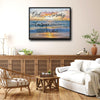 Serenity Prayer Beach Sunset Wall Art, God Grant Me The Serenity Quote Canvas Print, Christian Coastal Inspirational Home Decor