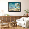 Coastal Turtle Inspirational Quote Beach Wall Canvas Art