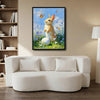Golden Bunny Easter Egg Bluebell Flowers Butterflies Canvas Wall Art