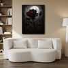Gothic Dark Rose Moon Wall Art