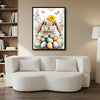 Lop Ear Rabbit Sunflower Pastel Easter Eggs Butterfly Floral Canvas Wall Art