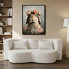 Vintage Lop Bunny Rose Flower Crown Floral Canvas Wall Art