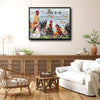 Rooster Chicken Farm Canvas Wall Art, This Is Us A Little Bit Crazy Loud Whole Lot Of Love Horizontal Print, Rustic Farmhouse Country Kitchen Family Wall Decor