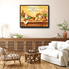 Bless The Food Before Us Amen Canvas Wall Art, Rustic Kitchen Bible Quote Print