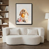 Lop Ear Bunny Holding Easter Egg Pink Rose Canvas Wall Art