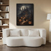 Haunted Castle Full Moon Jack‑O‑Lantern Halloween Framed Wall Art Print
