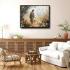 Inspirational Jesus Shepherd Canvas Wall Art, Jesus and Lamb Wildflower Meadow Vintage Oil Painting Style Religious Poster
