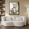 Easter Bunny Holding Egg Basket Canvas Wall Art