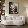 Bunny Reading Bunny Daily Newspaper Pink Toilet Bathroom Canvas Wall Art