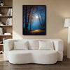 Night Autumn Forest Full Moon Canvas Wall Art Mystical Landscape Home Decor