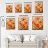 Textured Orange Poppy Flower Canvas Wall Art, Abstract Floral Impasto Oil Painting Print, Neutral Warm Tone Home Decor for Living Room Entryway