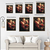 Romantic Santa & Mrs Claus Framed Canvas Wall Art, Christmas Farmhouse Decor