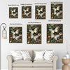 Moody Dark Garden Canvas Poster, Antique‑Style Moth Butterflies Bees Wildflower Artwork for Living Room Bedroom Wall Decor