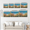 Cliff Wildflower Ocean Landscape Wall Print, Thick Texture Coastal Seascape Canvas for Living Room Bedroom Decor