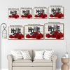 Red Rose HOME Sign Canvas Wall Art, Rustic White Wood Background Framed Canvas Print, Romantic Valentine Farmhouse Entryway Home Decor