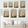 White Rabbit with Flower Crown Wildflower Field Canvas Wall Art