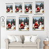 Santa & Snowman Framed Wall Art Vintage Oil Painting Christmas Print
