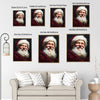 Vintage Santa Portrait Framed Wall Art Oil Painting Christmas Print