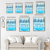Festive Winter Penguin Canvas Print, Adorable Penguins with Santa Hats Skating on Ice Holiday Wall Art