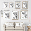 Funny Highland Cow Are You Pooping Canvas Wall Art Farmhouse Bathroom Decor