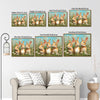 Three Bunnies Daisy Meadow Canvas Art | Cute Rabbit Family Wall Decor