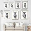 Novelty Highland Cow Wall Canvas, Funny Farm Animal Sitting On Toilet Reading Newspaper Artwork, Rustic Powder Room Decor