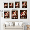 Funny Santa Hugging Toilet Paper Rolls On Toilet Framed Wall Art Christmas Decoration