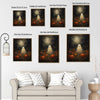 Vintage Ghost Pumpkin Field Full Moon Halloween Framed Wall Art Print