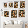 Retro Spring Floral Bunny Canvas Poster, Whimsical Woodland Animal Art Print for Living Room Kids Room Wall Decoration