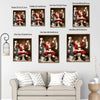 Funny Santa On Toilet With Toilet Paper Framed Wall Art Christmas Decoration