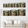 Biblical Scene Canvas Wall Art, Jesus Talking With Samaritan Woman At The Well Vintage Oil‑Style Religious Poster