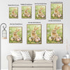 Watercolor Bunny Wildflower Meadow Pastel Easter Eggs Canvas Wall Art