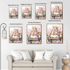 Watercolor Lop Bunny Flower Crown Rose Garden Bench Canvas Wall Art