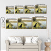 Vintage Black Labrador Lake Landscape Framed Wall Art Print