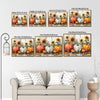 Watercolor Pumpkin Sunflower Autumn Harvest Framed Wall Art Print