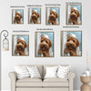 Funny Goldendoodle Bath Time Wall Art, Curly Dog Peeking From Shower Curtain Canvas Print, Quirky Dog Bathroom Wall Decor