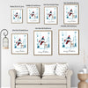 Merry Christmas Snowman Deer Cardinal Framed Wall Art Christmas Decoration