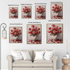 Valentine Rose Bouquet Canvas Print, Red Pink Roses in Heart Vase Vintage Floral Romantic Wall Art
