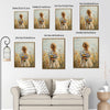Rustic Wildflower Girl Canvas Print, Back View Blonde Girl Meadow Vintage Floral Oil Painting Wall Art