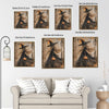 Gothic Blonde Witch Pumpkin Canvas Print, Vintage Autumn Witch Halloween Forest Wall Art
