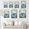 Blue Sea Turtle Antique Nautical Map Ocean Wall Art